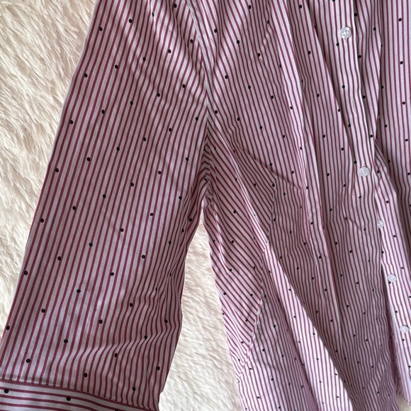 Chico's Women's Pink Striped Button Down Shirt - Picture 9 of 9